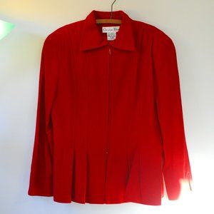 CHRISTIAN DIOR RED WOOL BLAZER JACKET VINTAGE 80s NWT